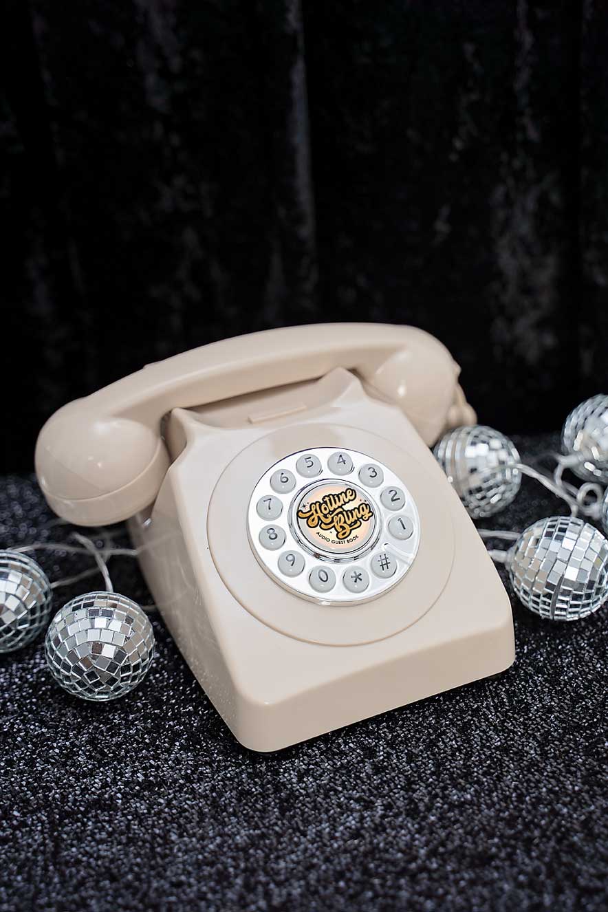 Retro vintage phone guest book for weddings or other special events by Hotline Bling