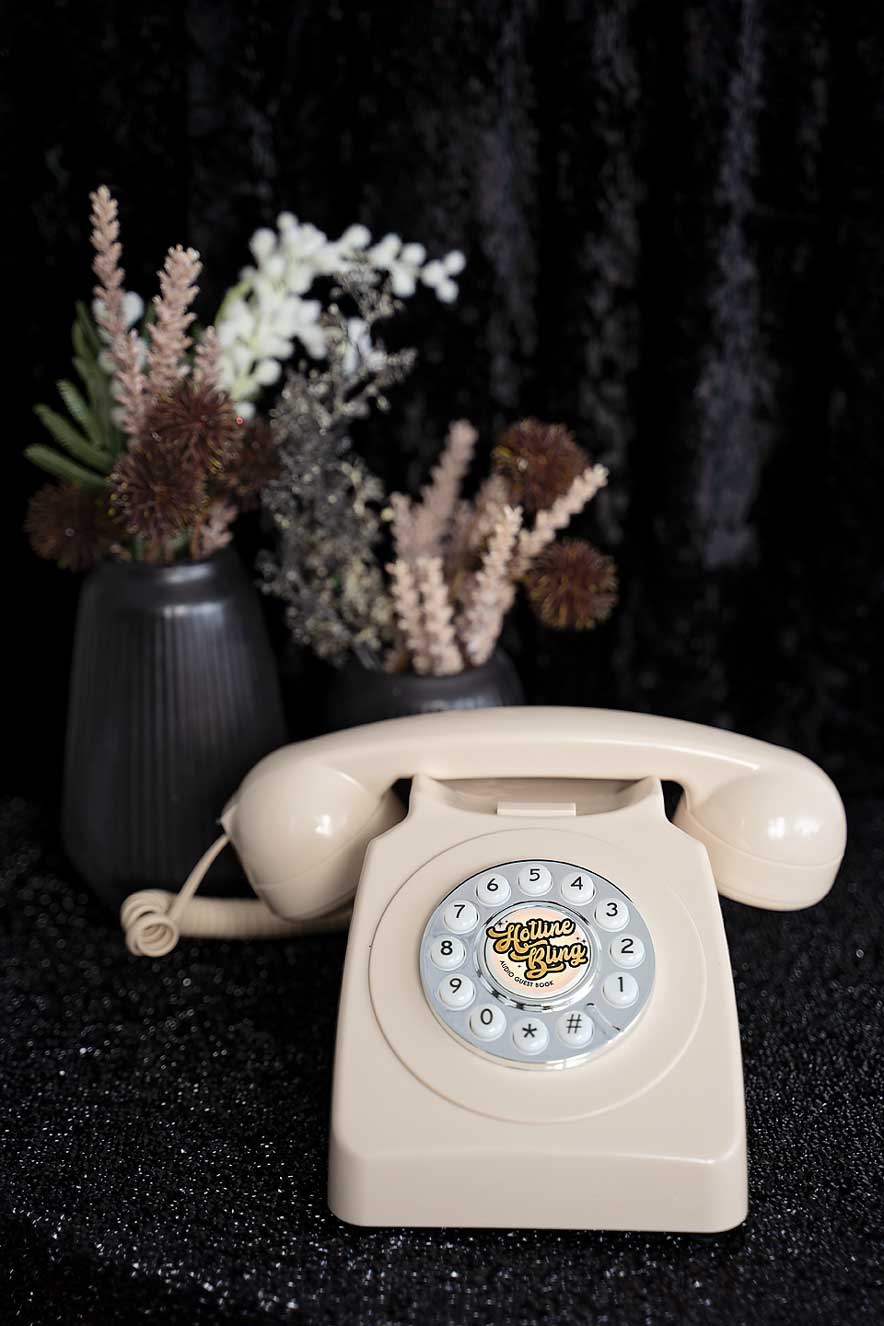 Retro vintage phone guest book for weddings or other special events by Hotline Bling