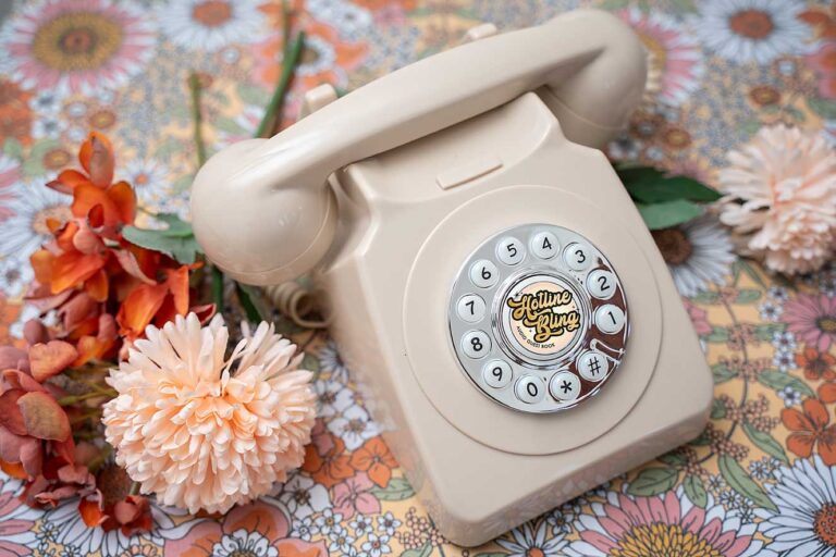 Retro vintage phone guest book for weddings or other special events by Hotline Bling