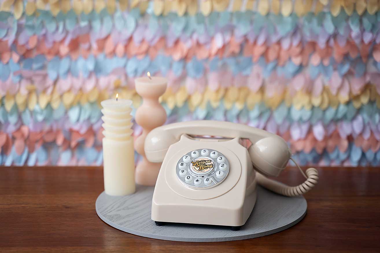 Retro vintage phone guest book for weddings or other special events by Hotline Bling