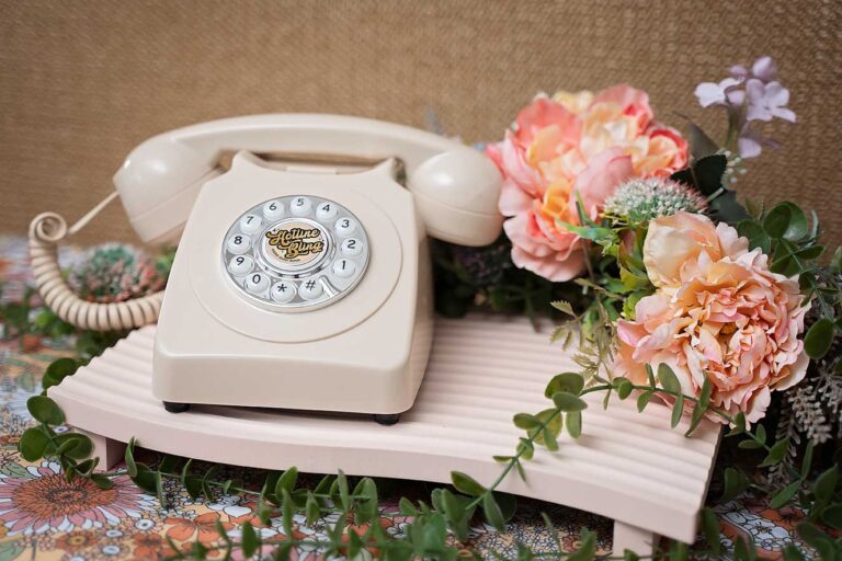 Retro vintage phone guest book for weddings or other special events by Hotline Bling