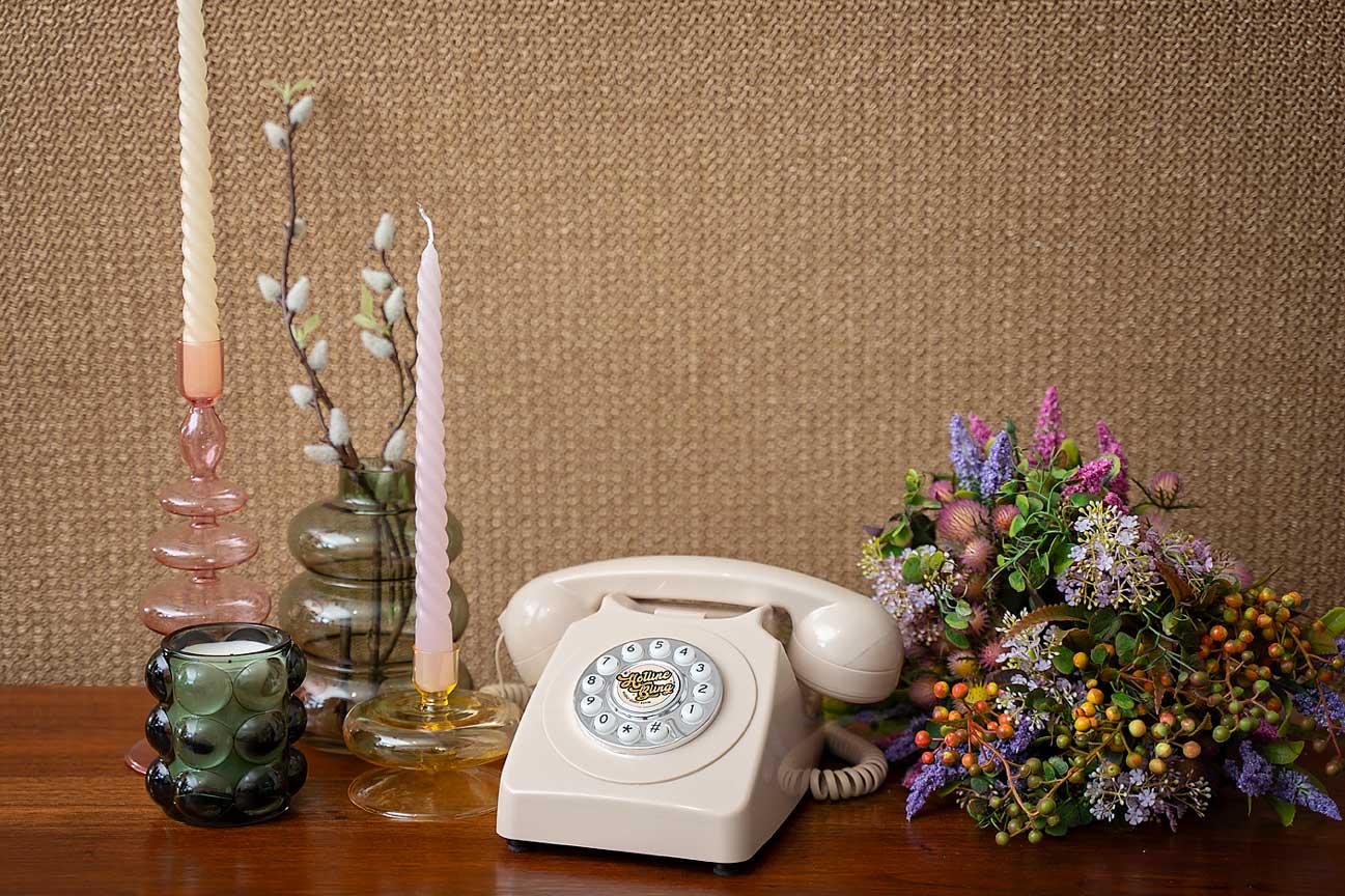 Retro vintage phone guest book for weddings or other special events by Hotline Bling